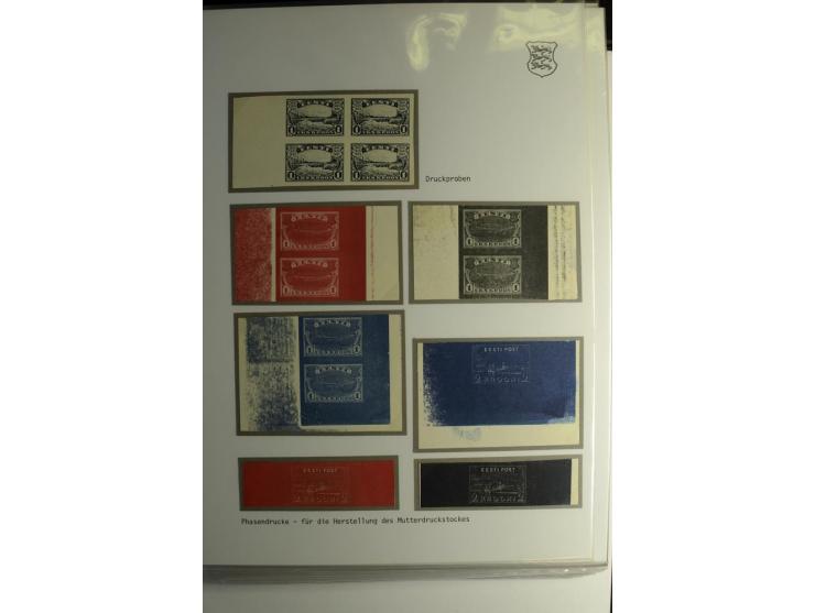1918/40, sehr schöne vierbändige Sammlung mit Farben, Einheiten, Plattenfehler, Zwischenstegpaaren, Mi.-Nr. 10K, gute Flugpos