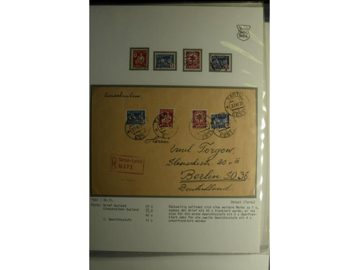 1918/40, sehr schöne vierbändige Sammlung mit Farben, Einheiten, Plattenfehler, Zwischenstegpaaren, Mi.-Nr. 10K, gute Flugpos