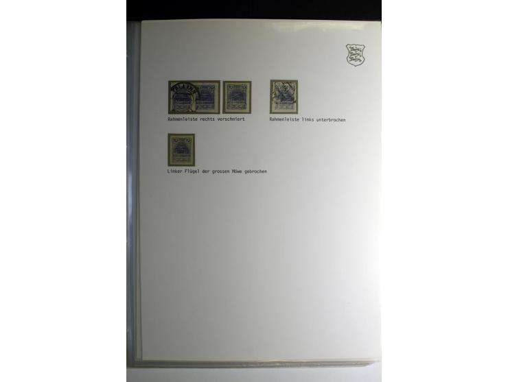 1918/40, sehr schöne vierbändige Sammlung mit Farben, Einheiten, Plattenfehler, Zwischenstegpaaren, Mi.-Nr. 10K, gute Flugpos