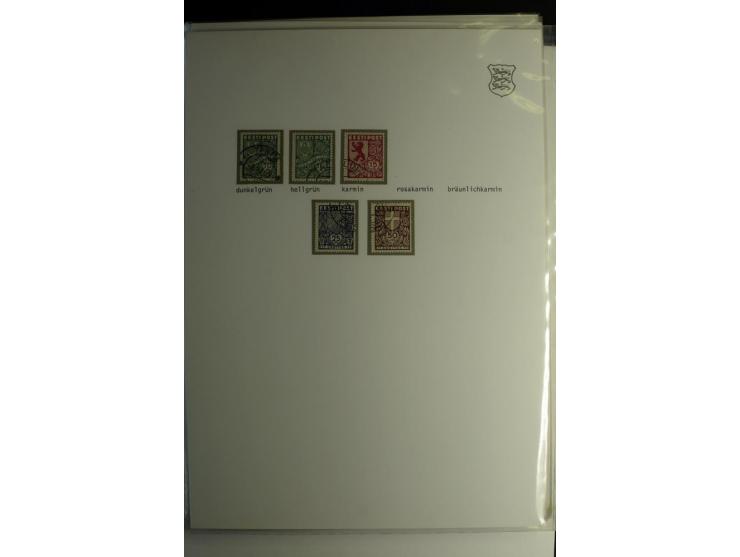 1918/40, sehr schöne vierbändige Sammlung mit Farben, Einheiten, Plattenfehler, Zwischenstegpaaren, Mi.-Nr. 10K, gute Flugpos
