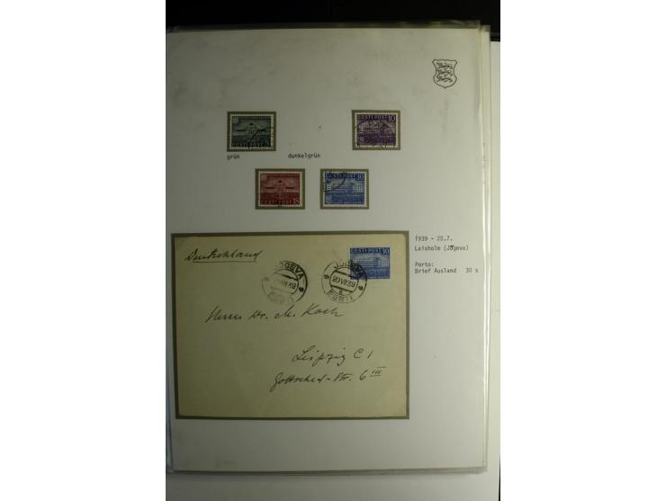1918/40, sehr schöne vierbändige Sammlung mit Farben, Einheiten, Plattenfehler, Zwischenstegpaaren, Mi.-Nr. 10K, gute Flugpos
