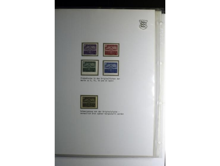 1918/40, sehr schöne vierbändige Sammlung mit Farben, Einheiten, Plattenfehler, Zwischenstegpaaren, Mi.-Nr. 10K, gute Flugpos