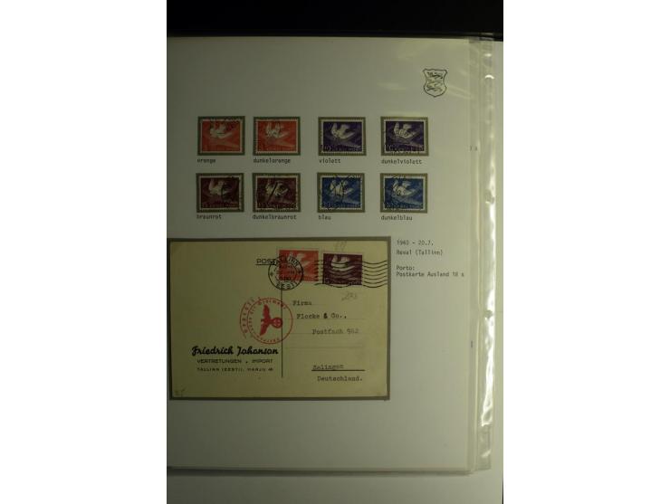 1918/40, sehr schöne vierbändige Sammlung mit Farben, Einheiten, Plattenfehler, Zwischenstegpaaren, Mi.-Nr. 10K, gute Flugpos
