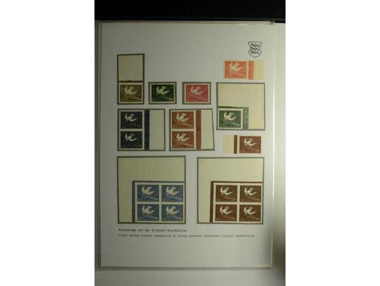 1918/40, sehr schöne vierbändige Sammlung mit Farben, Einheiten, Plattenfehler, Zwischenstegpaaren, Mi.-Nr. 10K, gute Flugpos