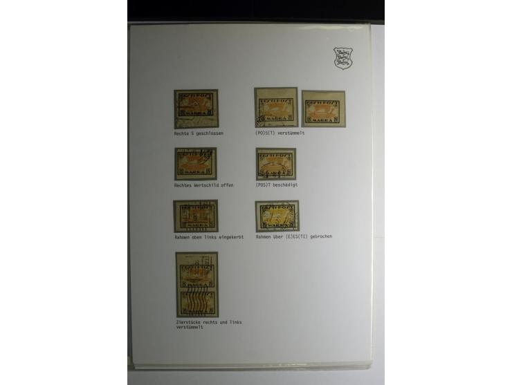 1918/40, sehr schöne vierbändige Sammlung mit Farben, Einheiten, Plattenfehler, Zwischenstegpaaren, Mi.-Nr. 10K, gute Flugpos