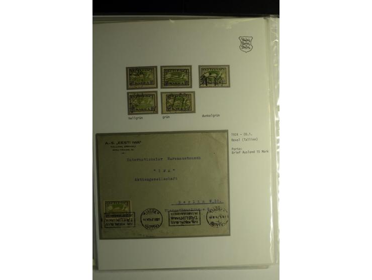 1918/40, sehr schöne vierbändige Sammlung mit Farben, Einheiten, Plattenfehler, Zwischenstegpaaren, Mi.-Nr. 10K, gute Flugpos