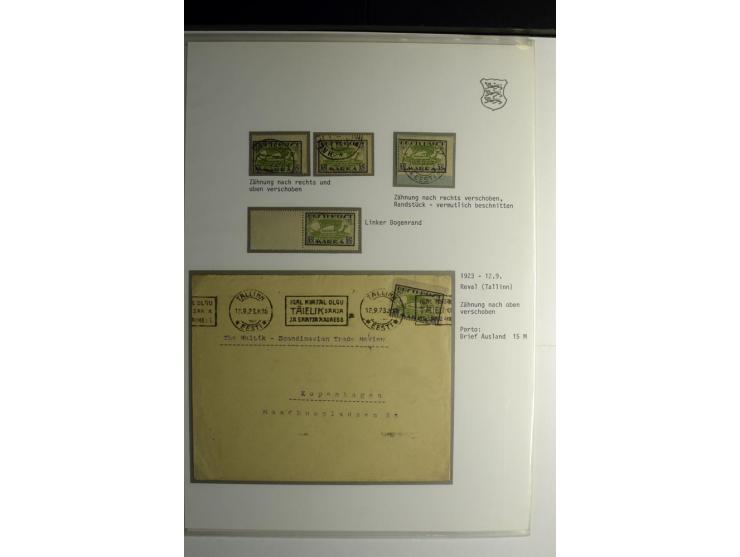 1918/40, sehr schöne vierbändige Sammlung mit Farben, Einheiten, Plattenfehler, Zwischenstegpaaren, Mi.-Nr. 10K, gute Flugpos