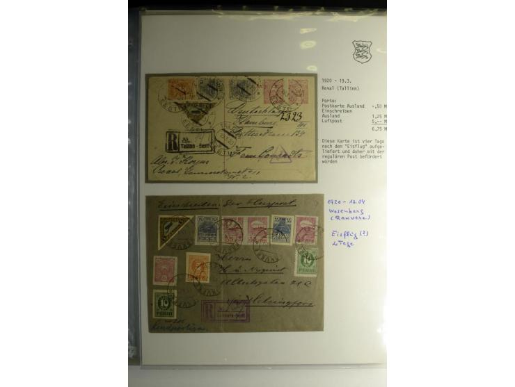 1918/40, sehr schöne vierbändige Sammlung mit Farben, Einheiten, Plattenfehler, Zwischenstegpaaren, Mi.-Nr. 10K, gute Flugpos