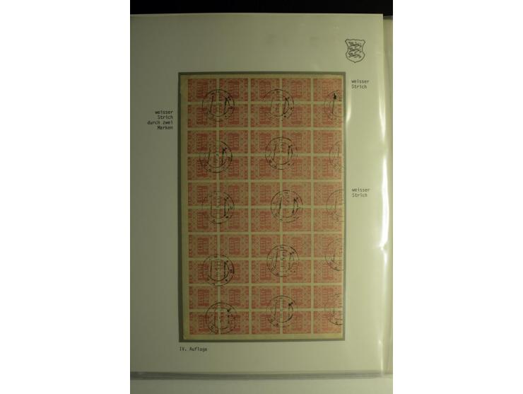 1918/40, sehr schöne vierbändige Sammlung mit Farben, Einheiten, Plattenfehler, Zwischenstegpaaren, Mi.-Nr. 10K, gute Flugpos