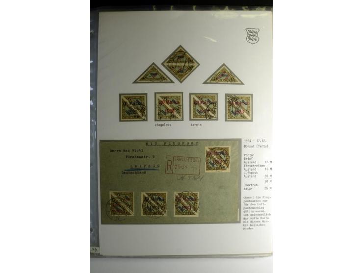 1918/40, sehr schöne vierbändige Sammlung mit Farben, Einheiten, Plattenfehler, Zwischenstegpaaren, Mi.-Nr. 10K, gute Flugpos