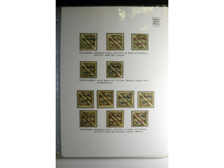 1918/40, sehr schöne vierbändige Sammlung mit Farben, Einheiten, Plattenfehler, Zwischenstegpaaren, Mi.-Nr. 10K, gute Flugpos