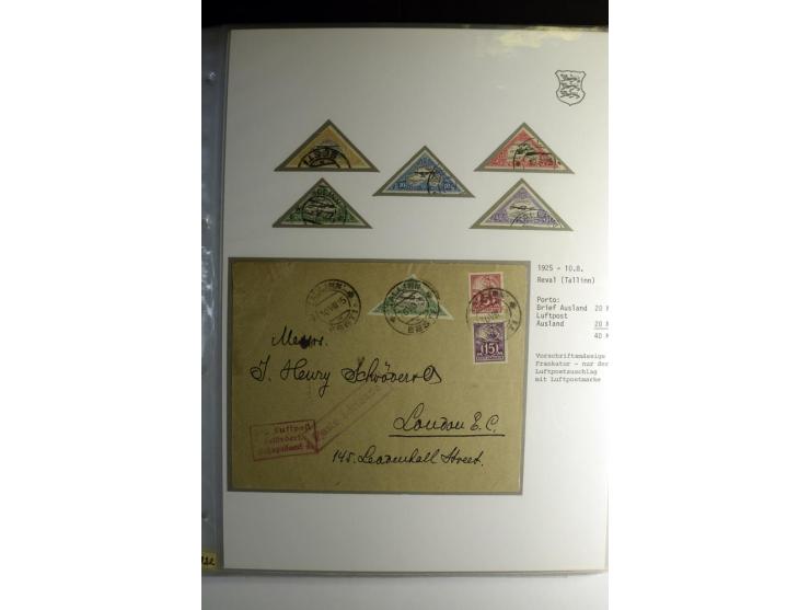 1918/40, sehr schöne vierbändige Sammlung mit Farben, Einheiten, Plattenfehler, Zwischenstegpaaren, Mi.-Nr. 10K, gute Flugpos