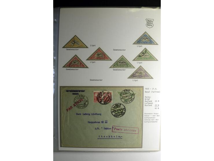 1918/40, sehr schöne vierbändige Sammlung mit Farben, Einheiten, Plattenfehler, Zwischenstegpaaren, Mi.-Nr. 10K, gute Flugpos