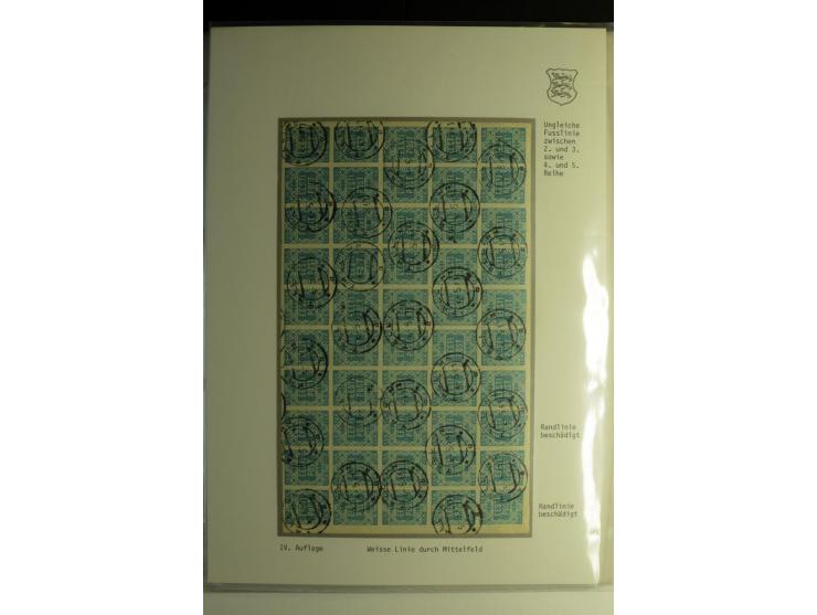1918/40, sehr schöne vierbändige Sammlung mit Farben, Einheiten, Plattenfehler, Zwischenstegpaaren, Mi.-Nr. 10K, gute Flugpos