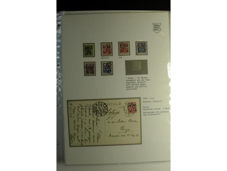 1918/40, sehr schöne vierbändige Sammlung mit Farben, Einheiten, Plattenfehler, Zwischenstegpaaren, Mi.-Nr. 10K, gute Flugpos