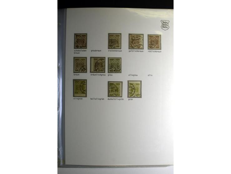 1918/40, sehr schöne vierbändige Sammlung mit Farben, Einheiten, Plattenfehler, Zwischenstegpaaren, Mi.-Nr. 10K, gute Flugpos