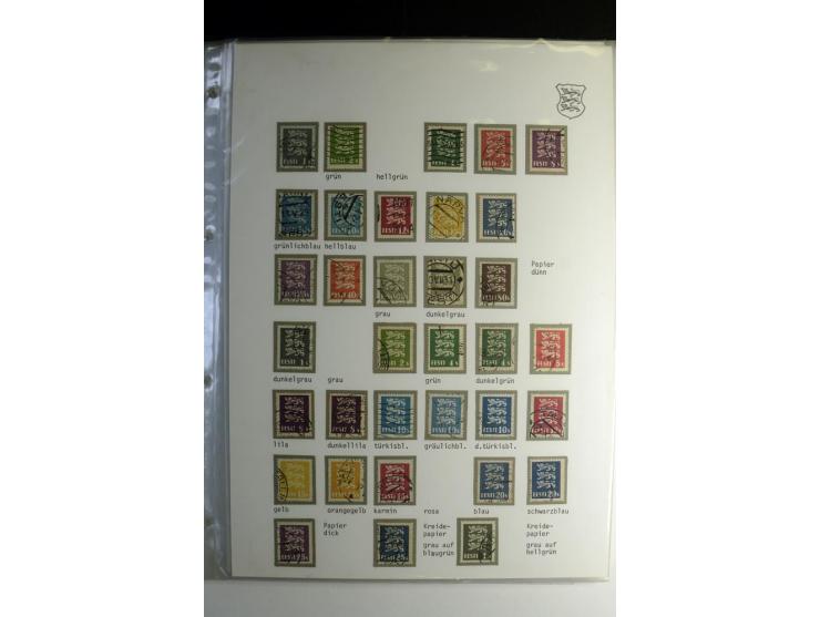 1918/40, sehr schöne vierbändige Sammlung mit Farben, Einheiten, Plattenfehler, Zwischenstegpaaren, Mi.-Nr. 10K, gute Flugpos