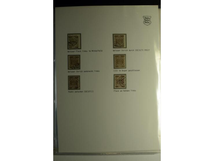 1918/40, sehr schöne vierbändige Sammlung mit Farben, Einheiten, Plattenfehler, Zwischenstegpaaren, Mi.-Nr. 10K, gute Flugpos