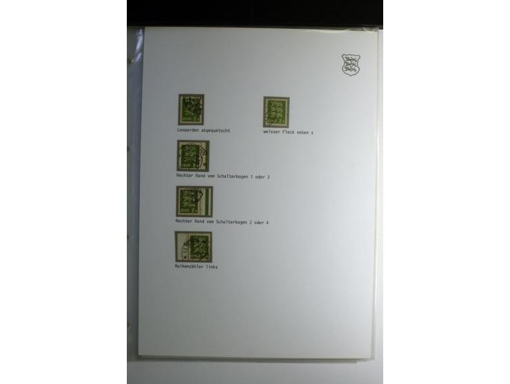 1918/40, sehr schöne vierbändige Sammlung mit Farben, Einheiten, Plattenfehler, Zwischenstegpaaren, Mi.-Nr. 10K, gute Flugpos