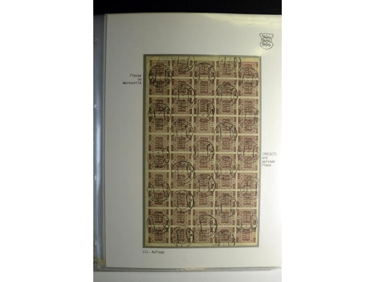 1918/40, sehr schöne vierbändige Sammlung mit Farben, Einheiten, Plattenfehler, Zwischenstegpaaren, Mi.-Nr. 10K, gute Flugpos