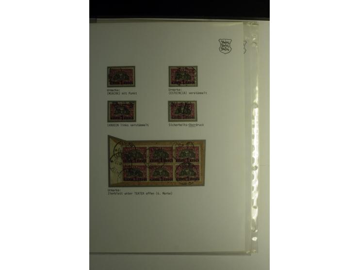 1918/40, sehr schöne vierbändige Sammlung mit Farben, Einheiten, Plattenfehler, Zwischenstegpaaren, Mi.-Nr. 10K, gute Flugpos