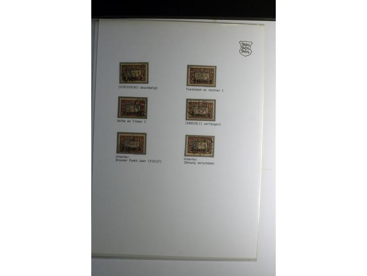 1918/40, sehr schöne vierbändige Sammlung mit Farben, Einheiten, Plattenfehler, Zwischenstegpaaren, Mi.-Nr. 10K, gute Flugpos