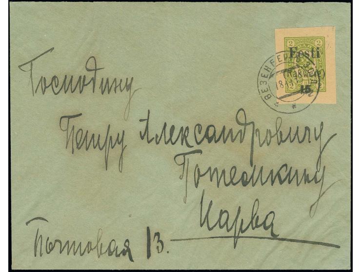 15 K. mit Stempel "WESENBERG 18 11 18" auf Brief, rückseitige Klappe fehlt, sonst gute Erhaltung