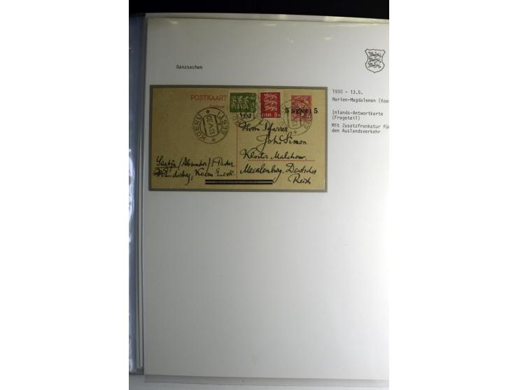 GANZSACHEN/FORMULARE: 1923/40, interessante Sammlung von über 60 Stücken, dabei verschiedene Stempel, Zufrankaturen, bessere 