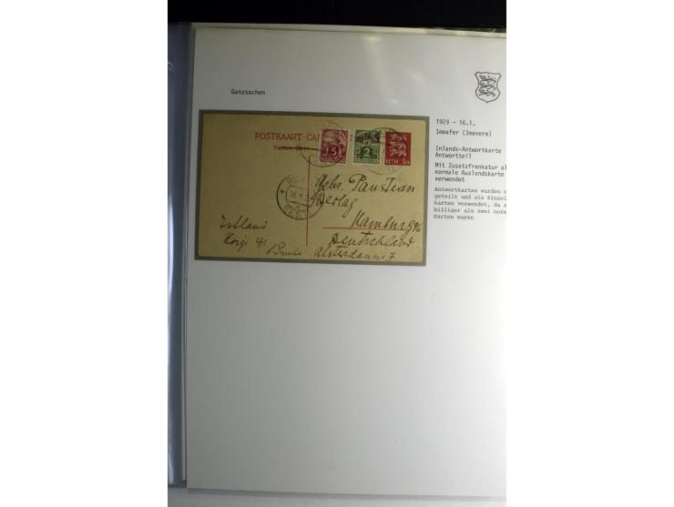 GANZSACHEN/FORMULARE: 1923/40, interessante Sammlung von über 60 Stücken, dabei verschiedene Stempel, Zufrankaturen, bessere 