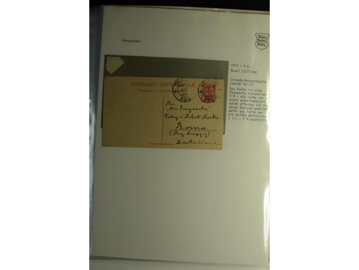 GANZSACHEN/FORMULARE: 1923/40, interessante Sammlung von über 60 Stücken, dabei verschiedene Stempel, Zufrankaturen, bessere 