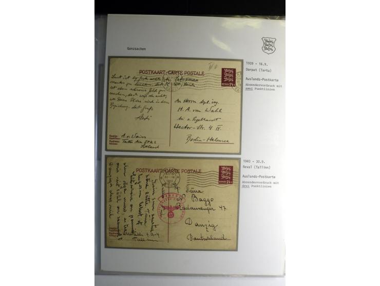 GANZSACHEN/FORMULARE: 1923/40, interessante Sammlung von über 60 Stücken, dabei verschiedene Stempel, Zufrankaturen, bessere 