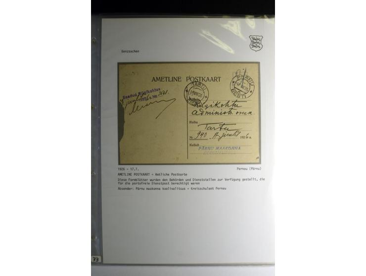 GANZSACHEN/FORMULARE: 1923/40, interessante Sammlung von über 60 Stücken, dabei verschiedene Stempel, Zufrankaturen, bessere 