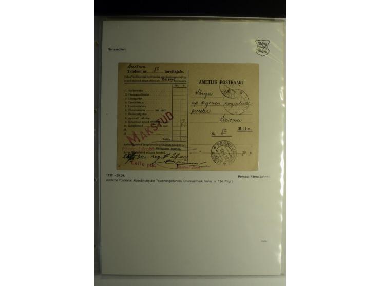 GANZSACHEN/FORMULARE: 1923/40, interessante Sammlung von über 60 Stücken, dabei verschiedene Stempel, Zufrankaturen, bessere 