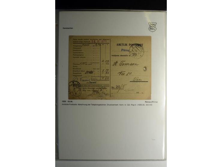 GANZSACHEN/FORMULARE: 1923/40, interessante Sammlung von über 60 Stücken, dabei verschiedene Stempel, Zufrankaturen, bessere 
