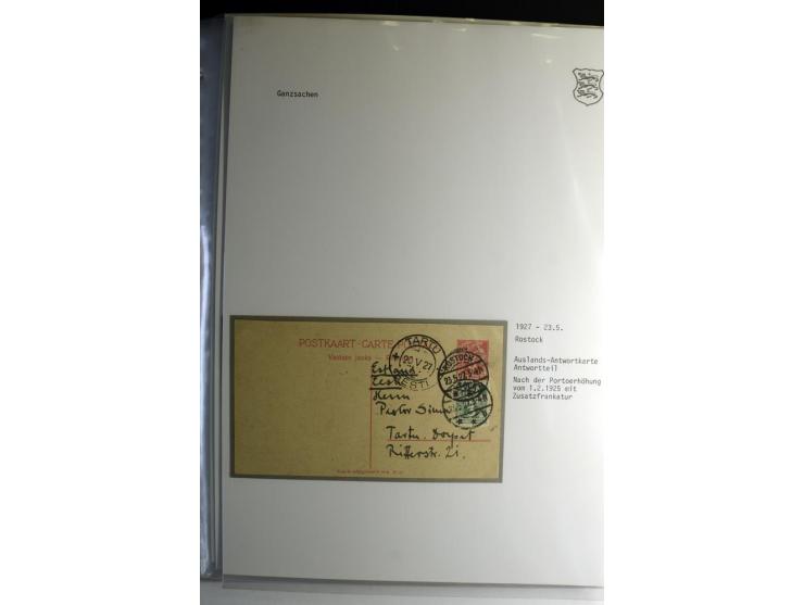 GANZSACHEN/FORMULARE: 1923/40, interessante Sammlung von über 60 Stücken, dabei verschiedene Stempel, Zufrankaturen, bessere 