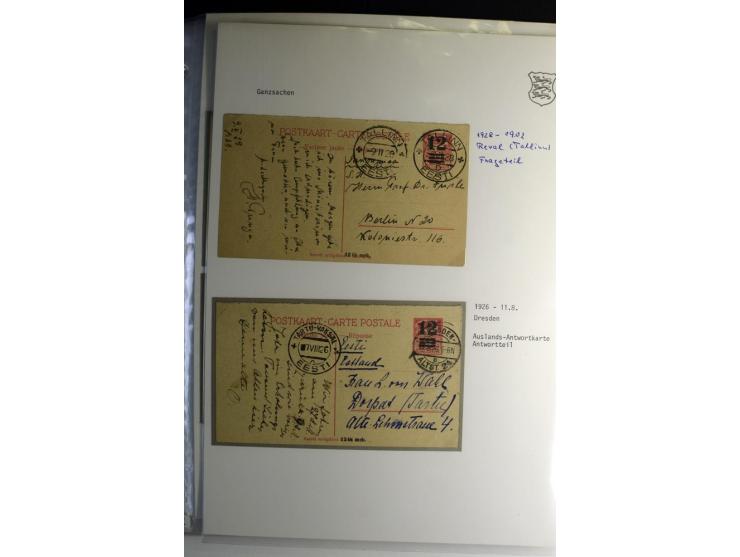 GANZSACHEN/FORMULARE: 1923/40, interessante Sammlung von über 60 Stücken, dabei verschiedene Stempel, Zufrankaturen, bessere 