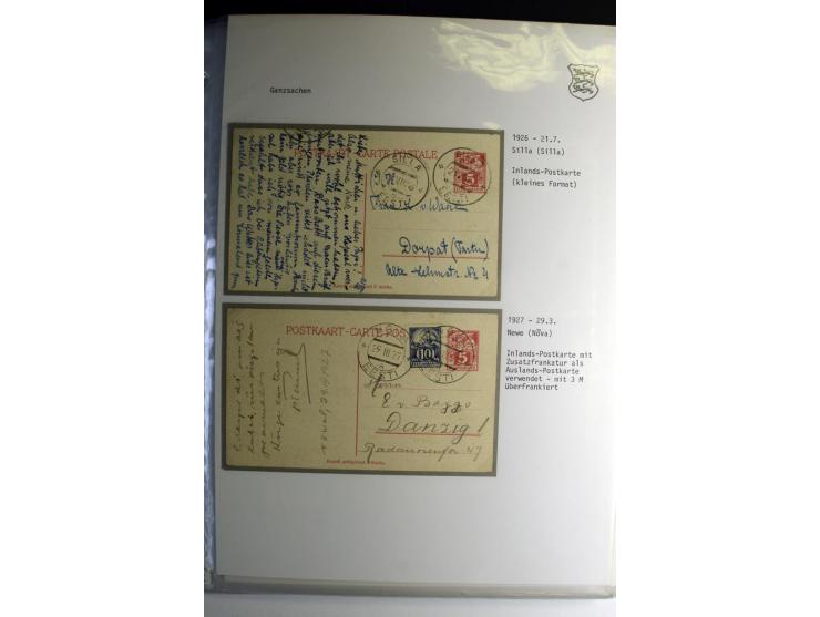GANZSACHEN/FORMULARE: 1923/40, interessante Sammlung von über 60 Stücken, dabei verschiedene Stempel, Zufrankaturen, bessere 