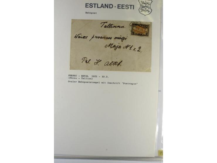 BAHNPOST: 1920/40, 35 Briefe und Karten mit verschiedenen Streckenstempeln, dabei auch "PERNAU-LELLE" als runder Normstempel 