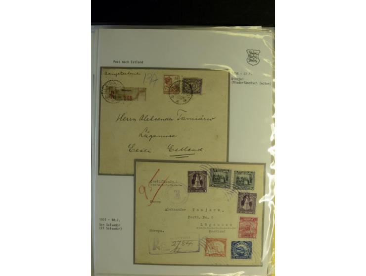 BESONDERHEITEN: 1926/40, 15 Briefe und Karten, dabei 6 Karten mit Stempel "aus dem Briefkasten" sowie Incoming Mail u.a. aus 
