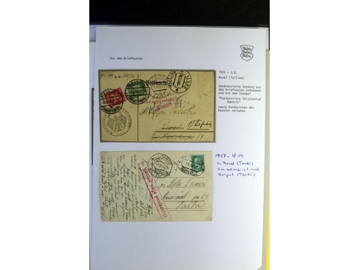 BESONDERHEITEN: 1926/40, 15 Briefe und Karten, dabei 6 Karten mit Stempel "aus dem Briefkasten" sowie Incoming Mail u.a. aus 