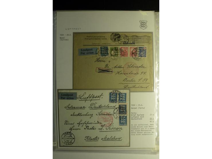 LUFTPOST, 1920/40, sehr interessante Sammlung von über 40 Karten und Briefen, dabei zwei Eisflüge, viele Einschreiben, Zensur