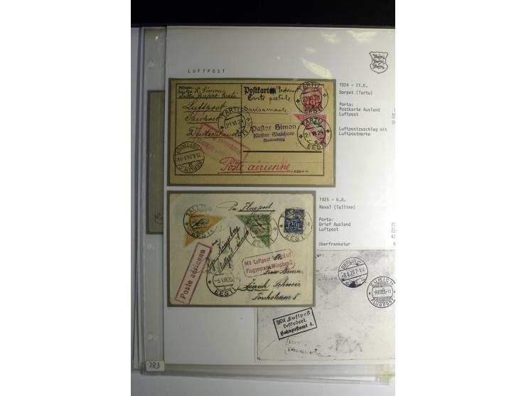 LUFTPOST, 1920/40, sehr interessante Sammlung von über 40 Karten und Briefen, dabei zwei Eisflüge, viele Einschreiben, Zensur