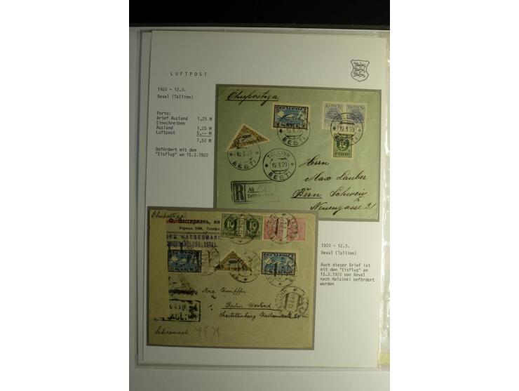 LUFTPOST, 1920/40, sehr interessante Sammlung von über 40 Karten und Briefen, dabei zwei Eisflüge, viele Einschreiben, Zensur