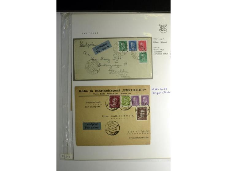 LUFTPOST, 1920/40, sehr interessante Sammlung von über 40 Karten und Briefen, dabei zwei Eisflüge, viele Einschreiben, Zensur