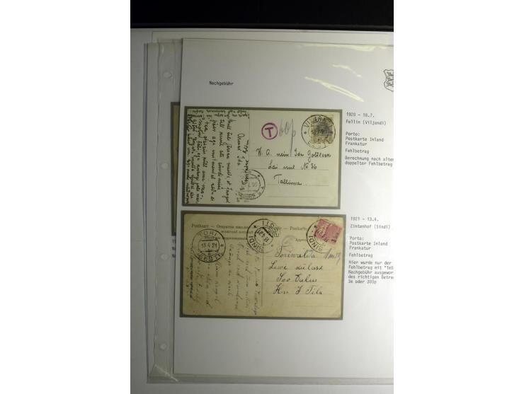 NACHGEBÜHR: 1919/39, über 20 Briefe und Karten, dabei unfrankierte Post, nicht anerkannte Wertzeichen, Nachgebühr auf Bahnpos