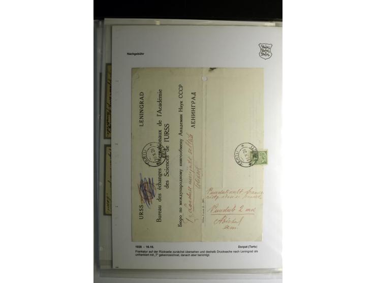 NACHGEBÜHR: 1919/39, über 20 Briefe und Karten, dabei unfrankierte Post, nicht anerkannte Wertzeichen, Nachgebühr auf Bahnpos