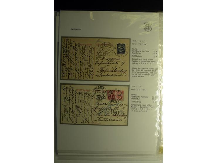 NACHGEBÜHR: 1919/39, über 20 Briefe und Karten, dabei unfrankierte Post, nicht anerkannte Wertzeichen, Nachgebühr auf Bahnpos