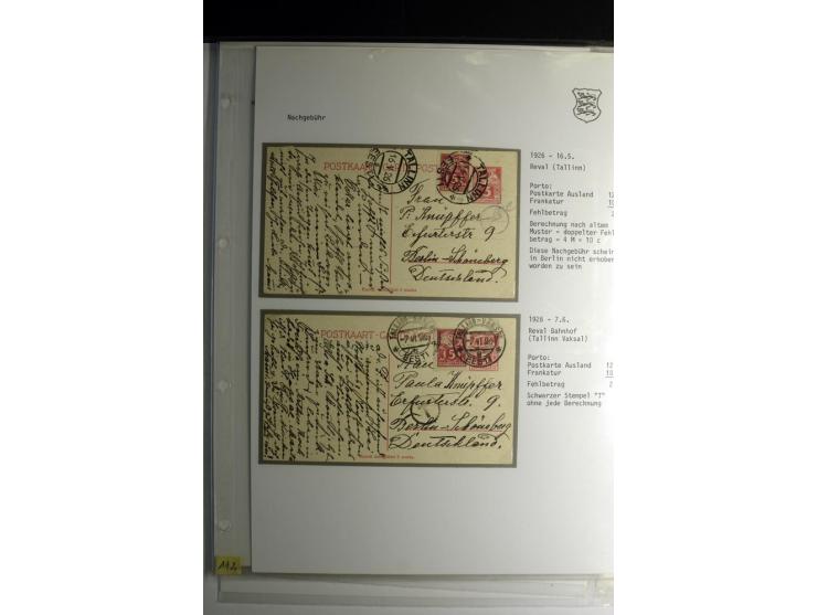 NACHGEBÜHR: 1919/39, über 20 Briefe und Karten, dabei unfrankierte Post, nicht anerkannte Wertzeichen, Nachgebühr auf Bahnpos