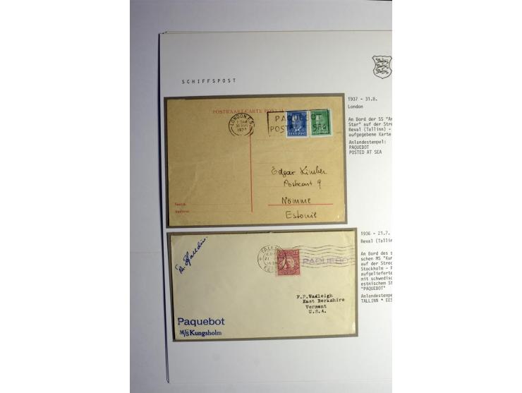 1924/37, 6 frankierte Karten bzw. Briefe, mit teils verschiedenen "Paquebot"-Stempeln sowie verschiedenen Anlandestempeln, me