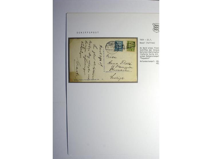 1924/37, 6 frankierte Karten bzw. Briefe, mit teils verschiedenen "Paquebot"-Stempeln sowie verschiedenen Anlandestempeln, me